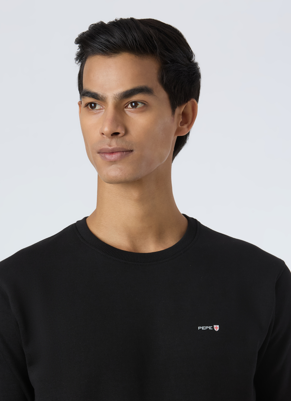 Men Black Embroidery Logo Sweatshirt, , large image number 4