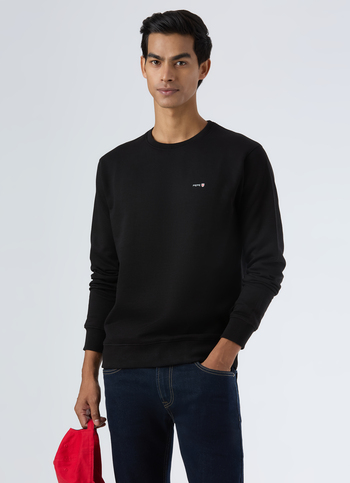 Men Black Embroidery Logo Sweatshirt