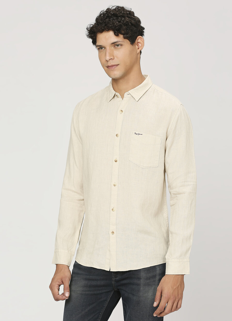 White Patch Pocket Full Sleeve Shirt, , large image number 3