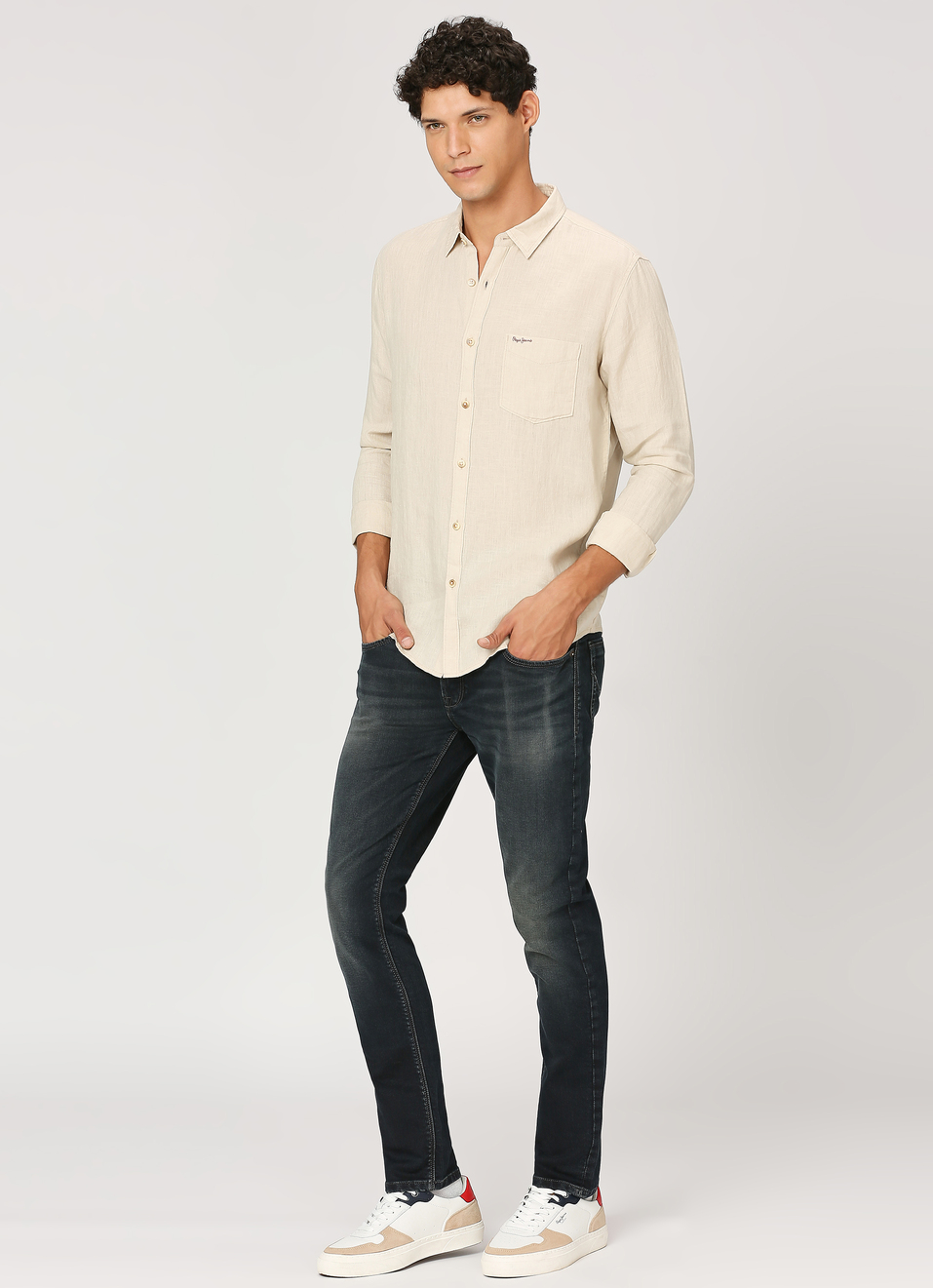 White Patch Pocket Full Sleeve Shirt, , large image number 6