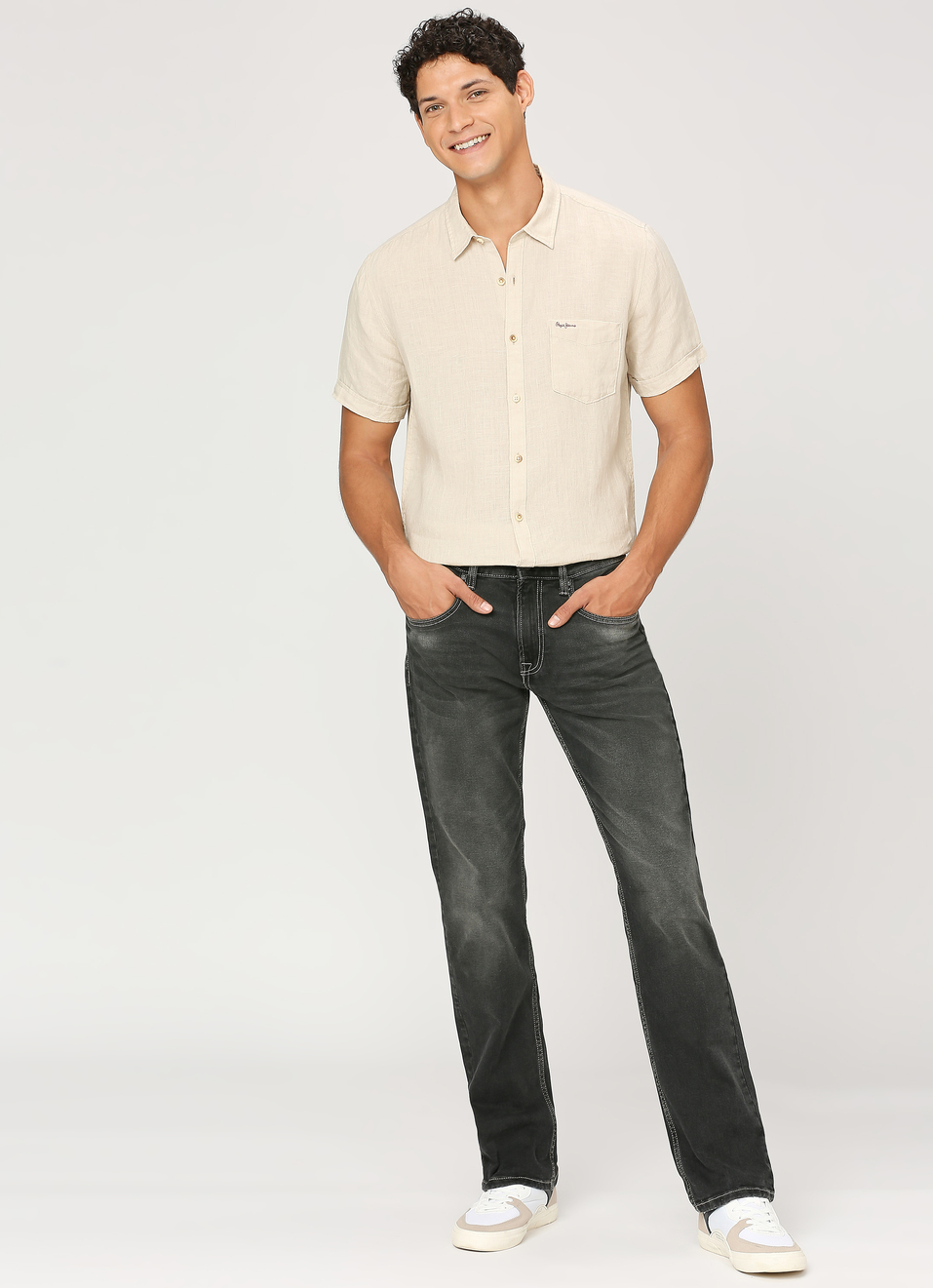 White Patch Pocket Short Sleeve Shirt, , large image number 5