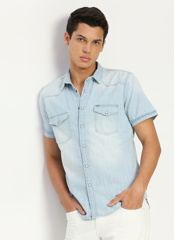 Blue Denim Short Sleeved Shirt