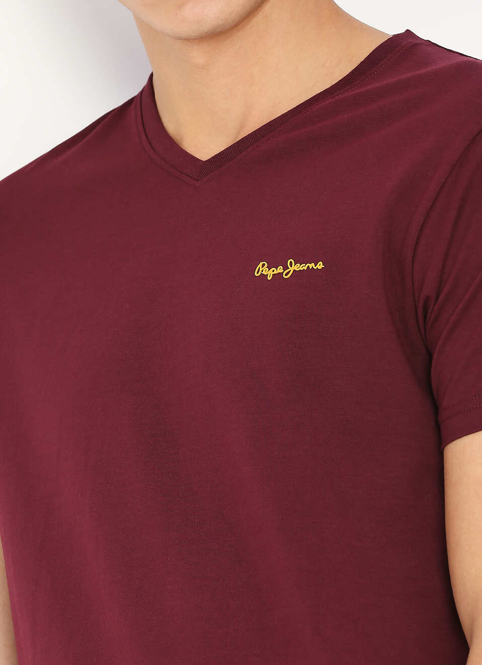 Burgundy Crew Neck Short Sleeve T-shirt, , large image number 4