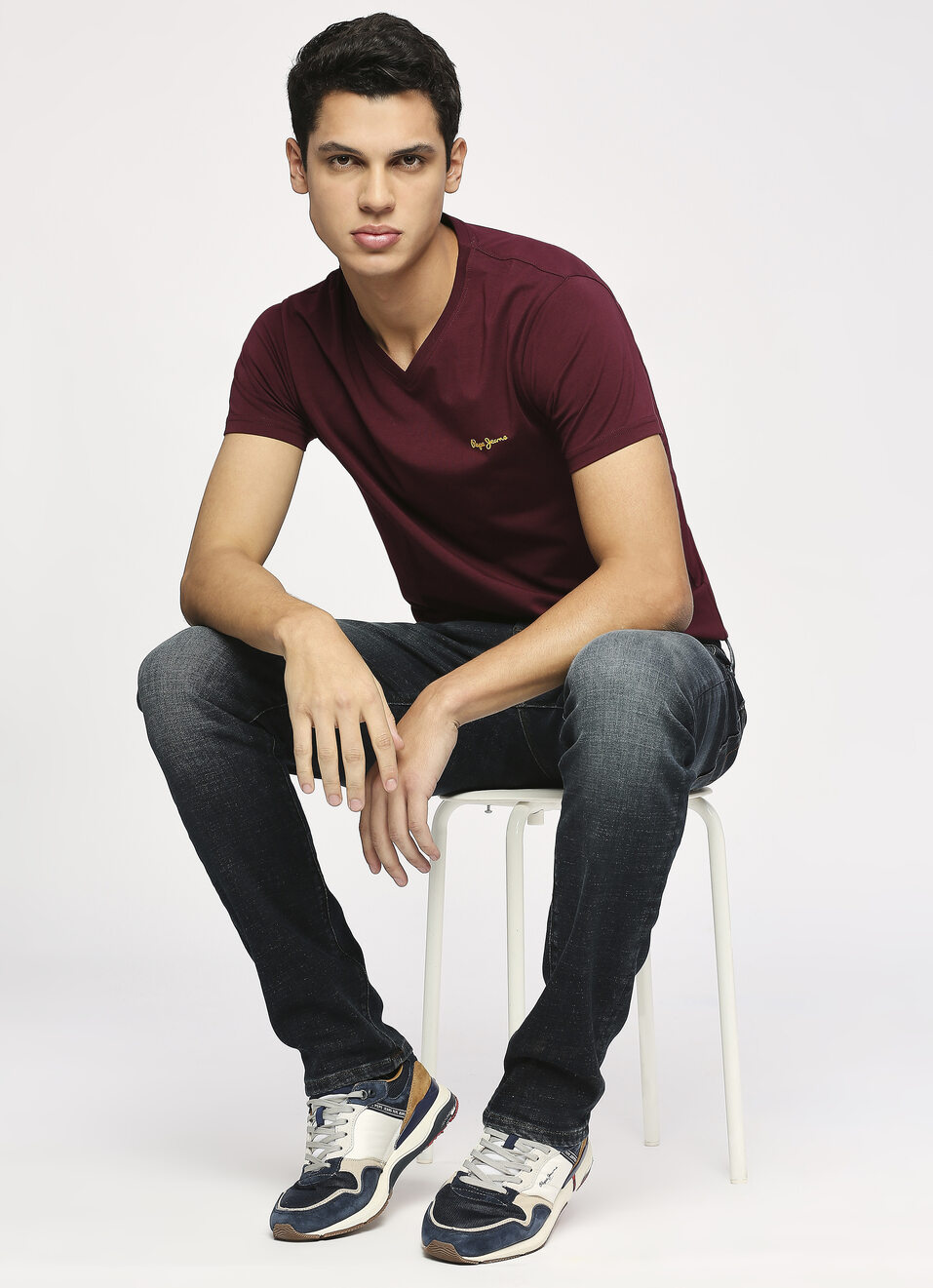 Burgundy Crew Neck Short Sleeve T-shirt, , large image number 5