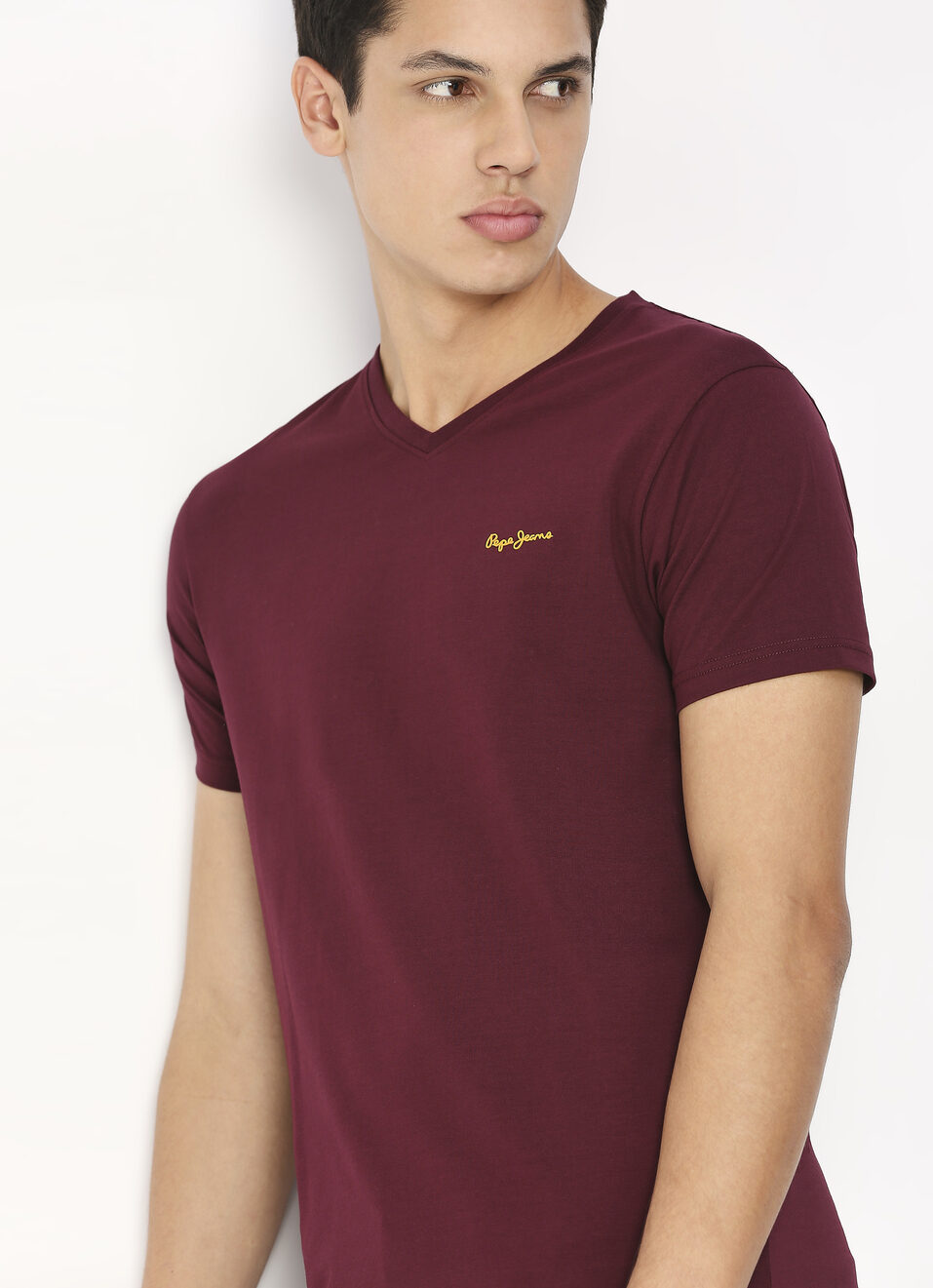 Burgundy Crew Neck Short Sleeve T-shirt, , large image number 0