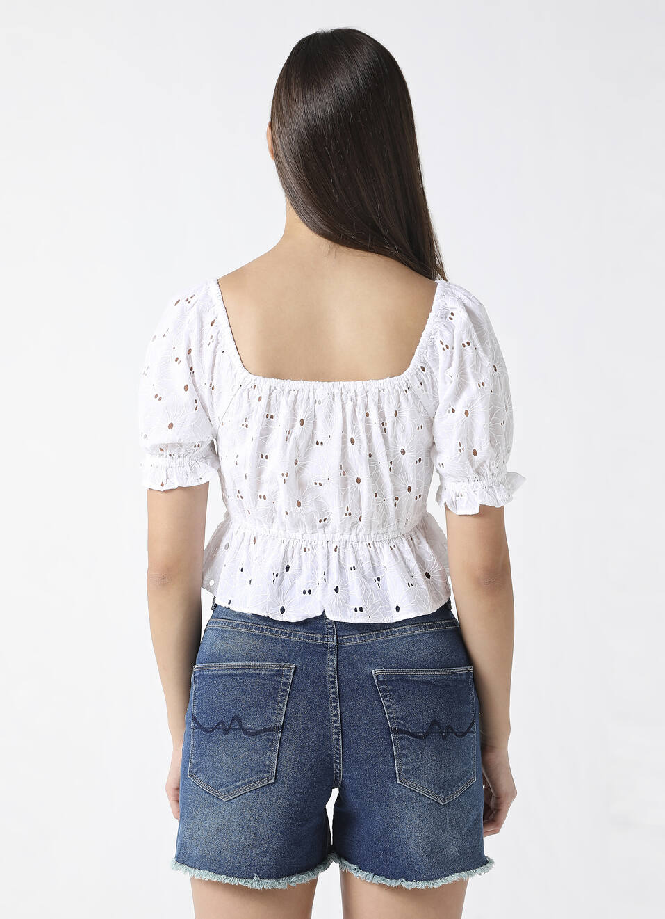 Schiffli embroidery top, , large image number 2