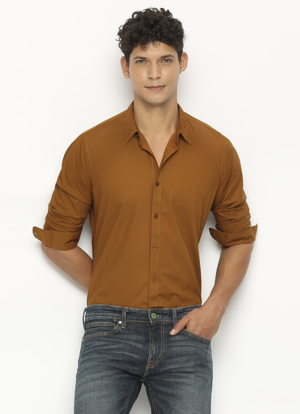 Rust Full Sleeved Shirt, , large image number 0