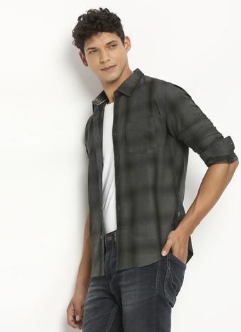 Grey Checks Long Sleeve Shirt