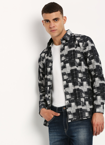 Black Printed Full Sleeve Shirt
