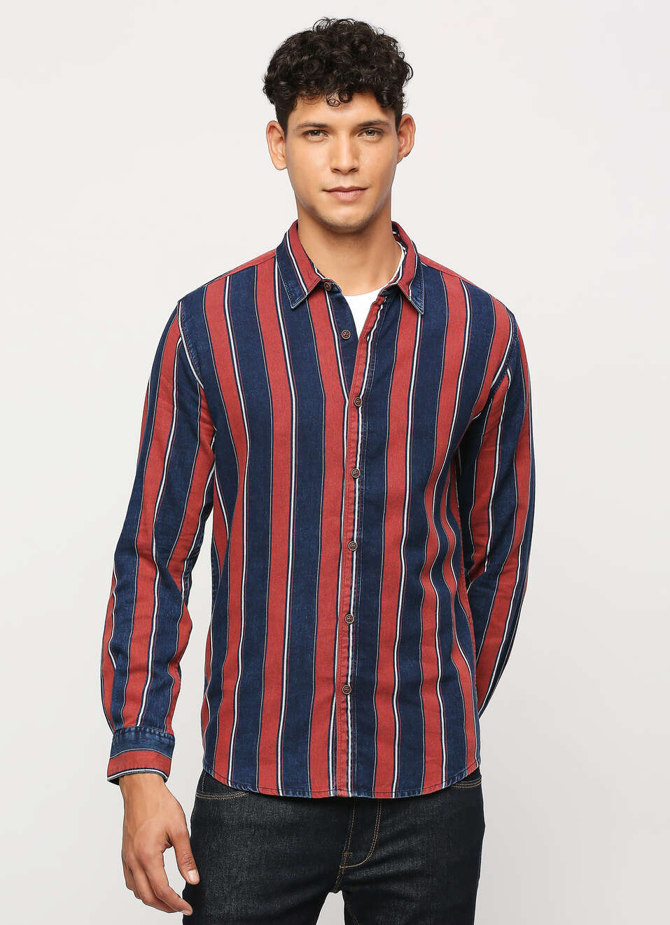 Red Stripes Long Sleeve Shirt, , large image number 1
