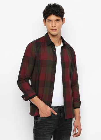 Red Checked Full Sleeve Shirt