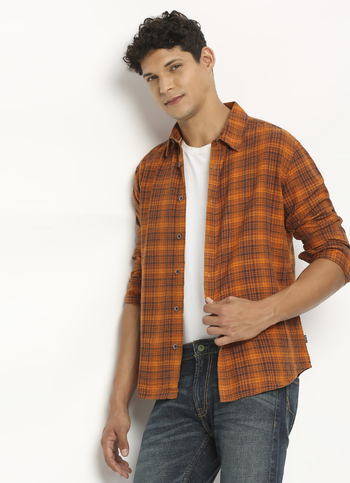 Brown Checks Long Sleeve Shirt