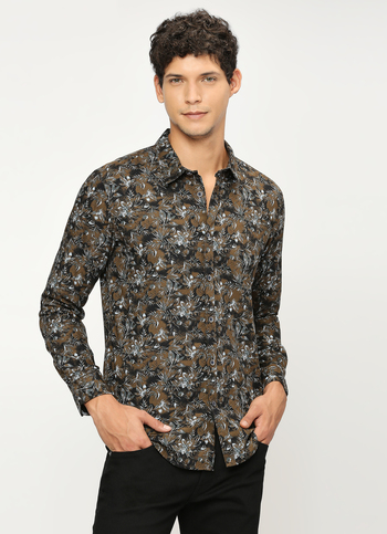 Blue Printed Full Sleeve Shirt