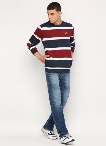 Burgundy Stripes Sweatshirt