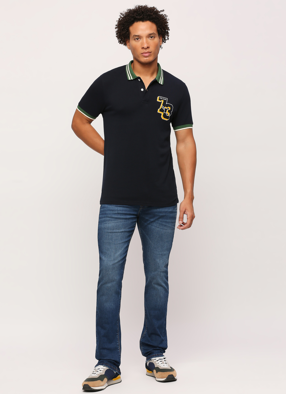 Graphic Print Short Sleeve Polo, , large image number 5