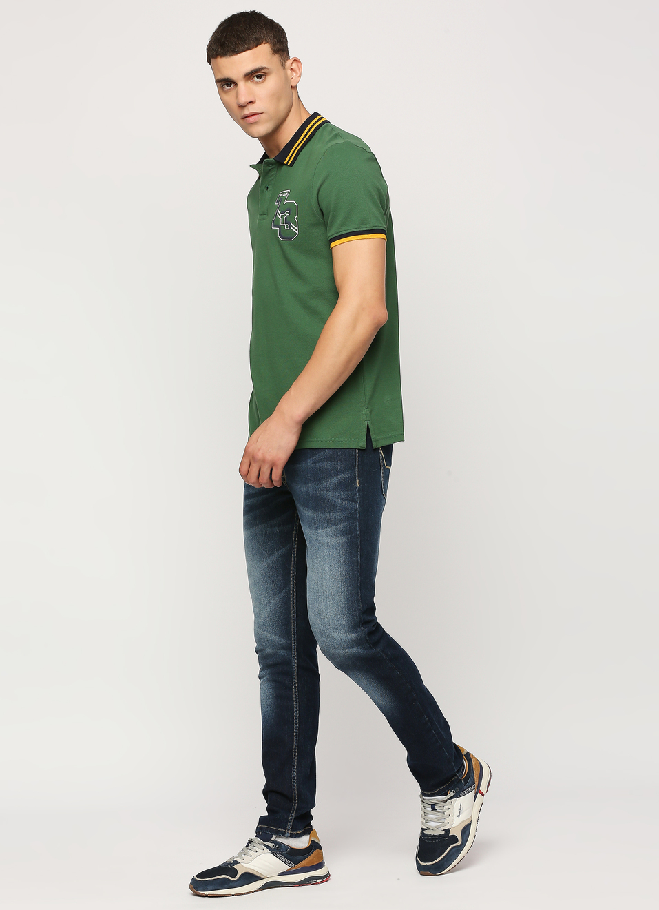 Graphic Print Short Sleeve Polo, , large image number 6