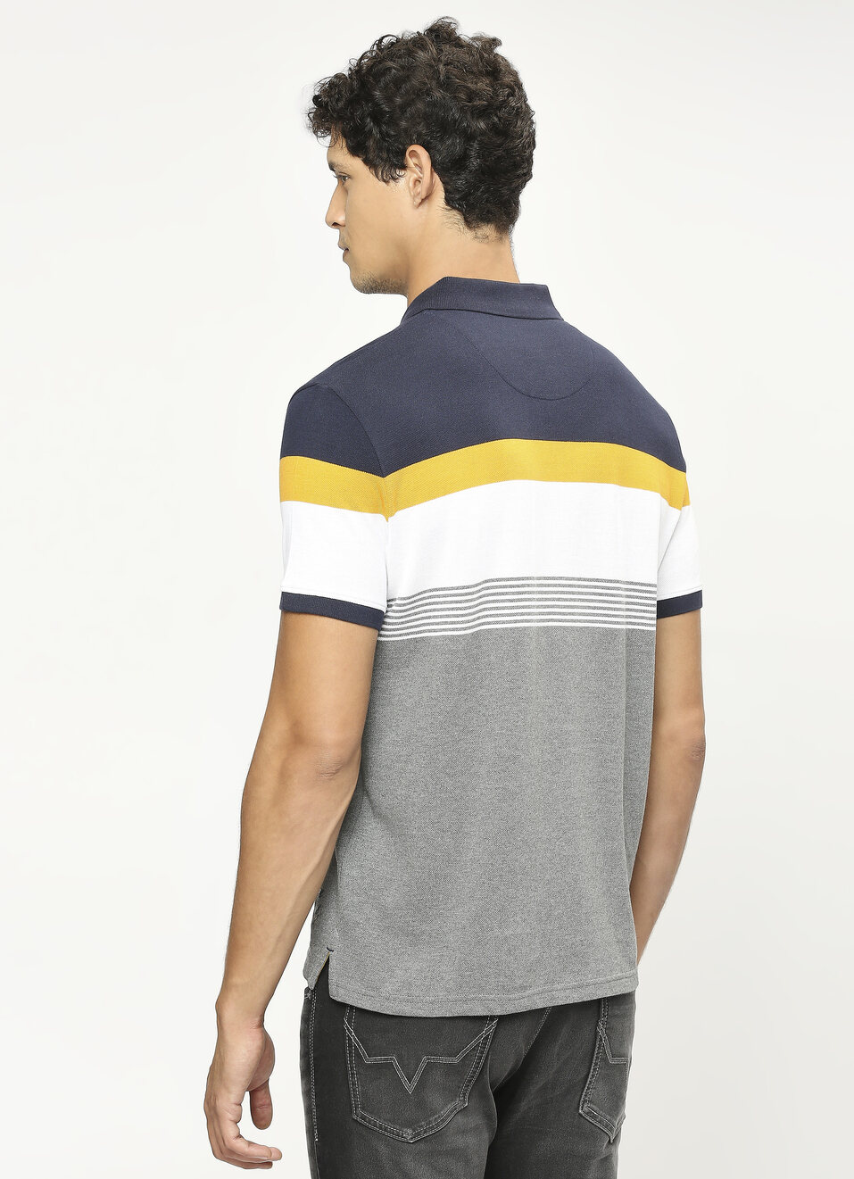 Striped Short Sleeve Polo, , large image number 2
