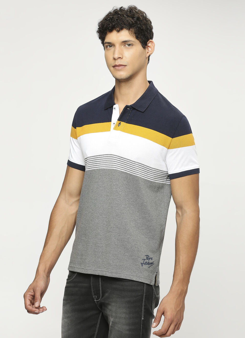 Striped Short Sleeve Polo, , large image number 3