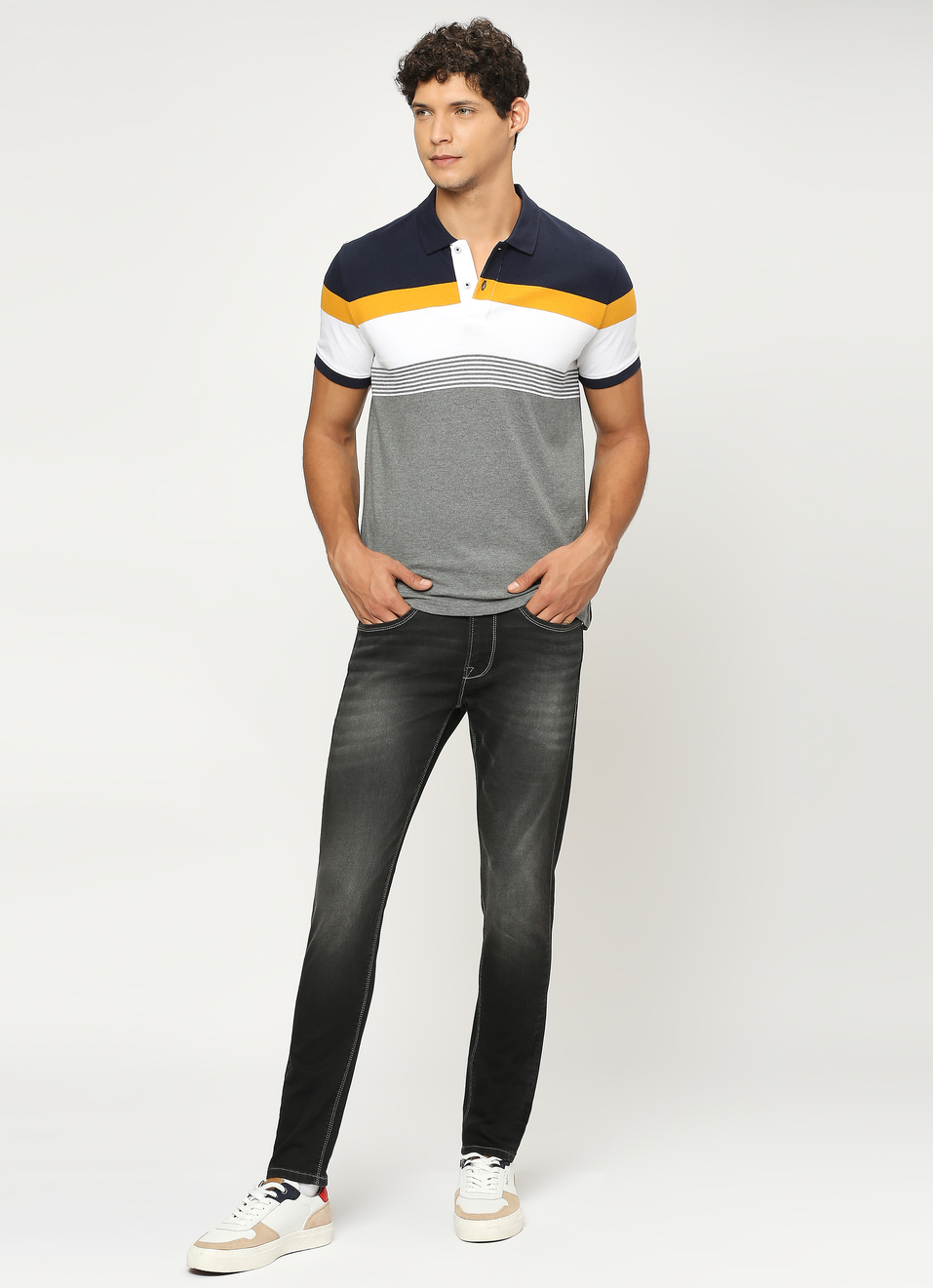 Striped Short Sleeve Polo, , large image number 5