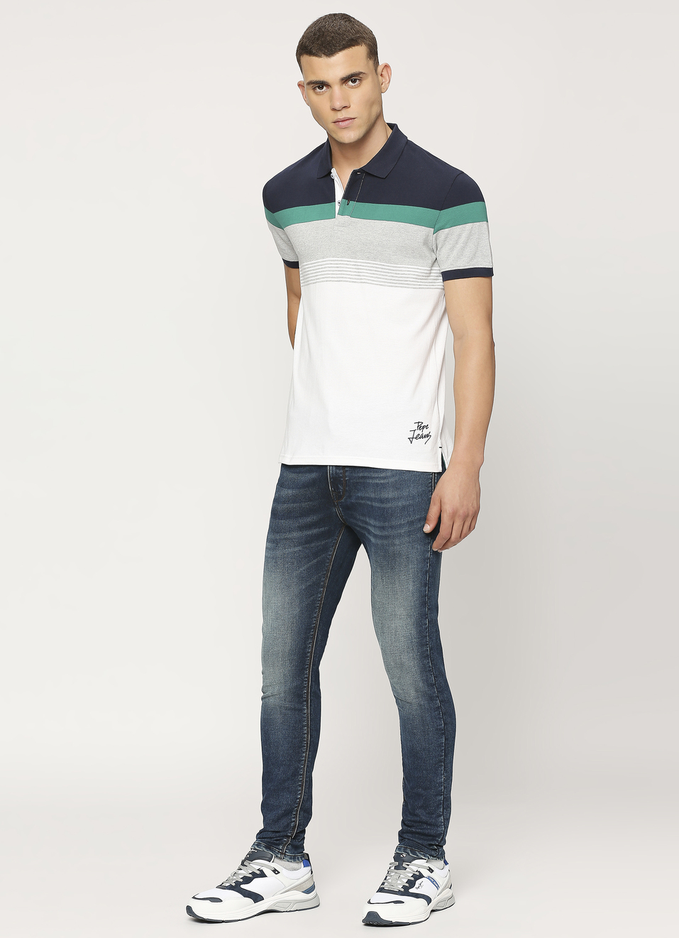 Striped Short Sleeve Polo, , large image number 6