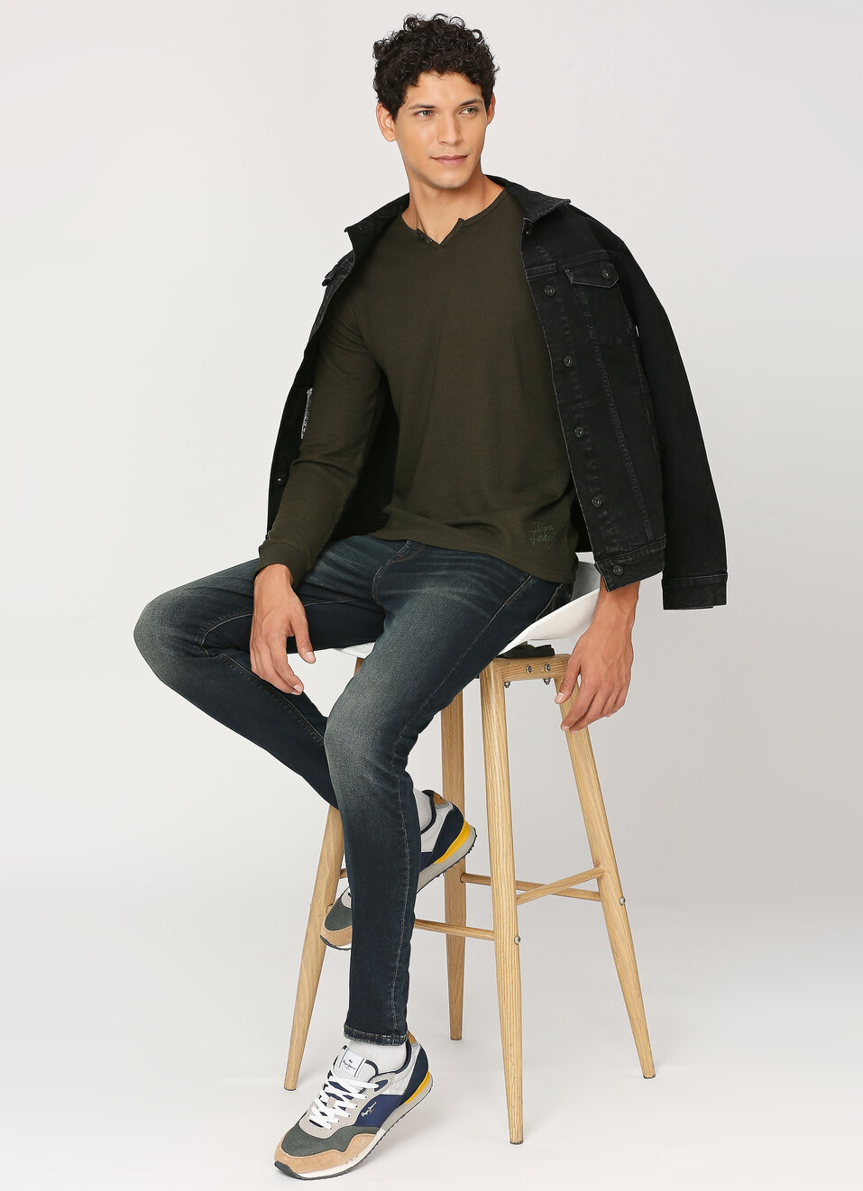 Olive Henley Neck Full Sleeve T-shirt, , large image number 6