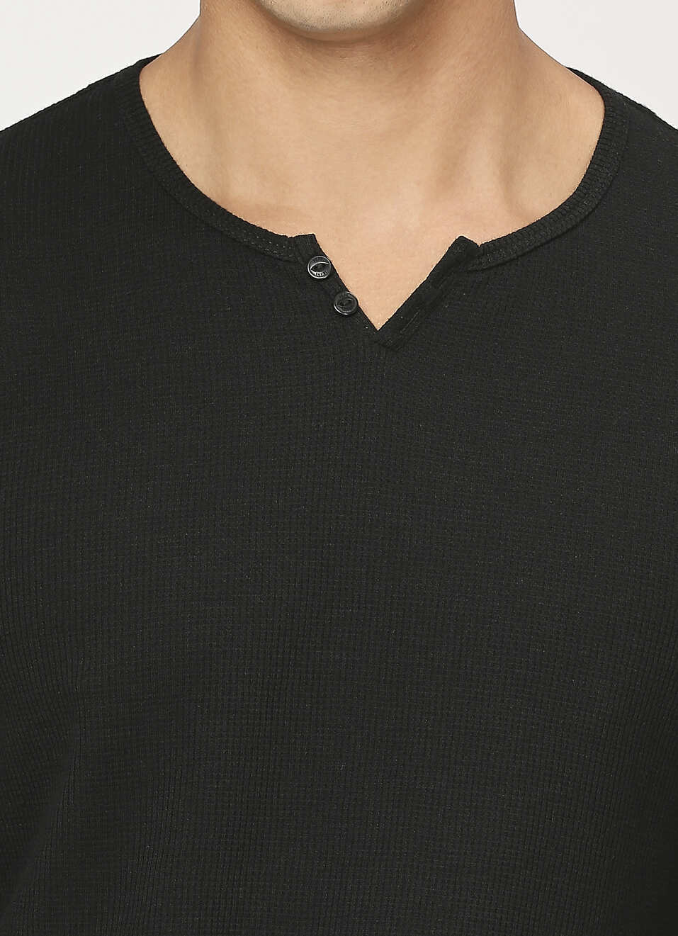 Black Jonny Neck Full Sleeve T-shirt, , large image number 4