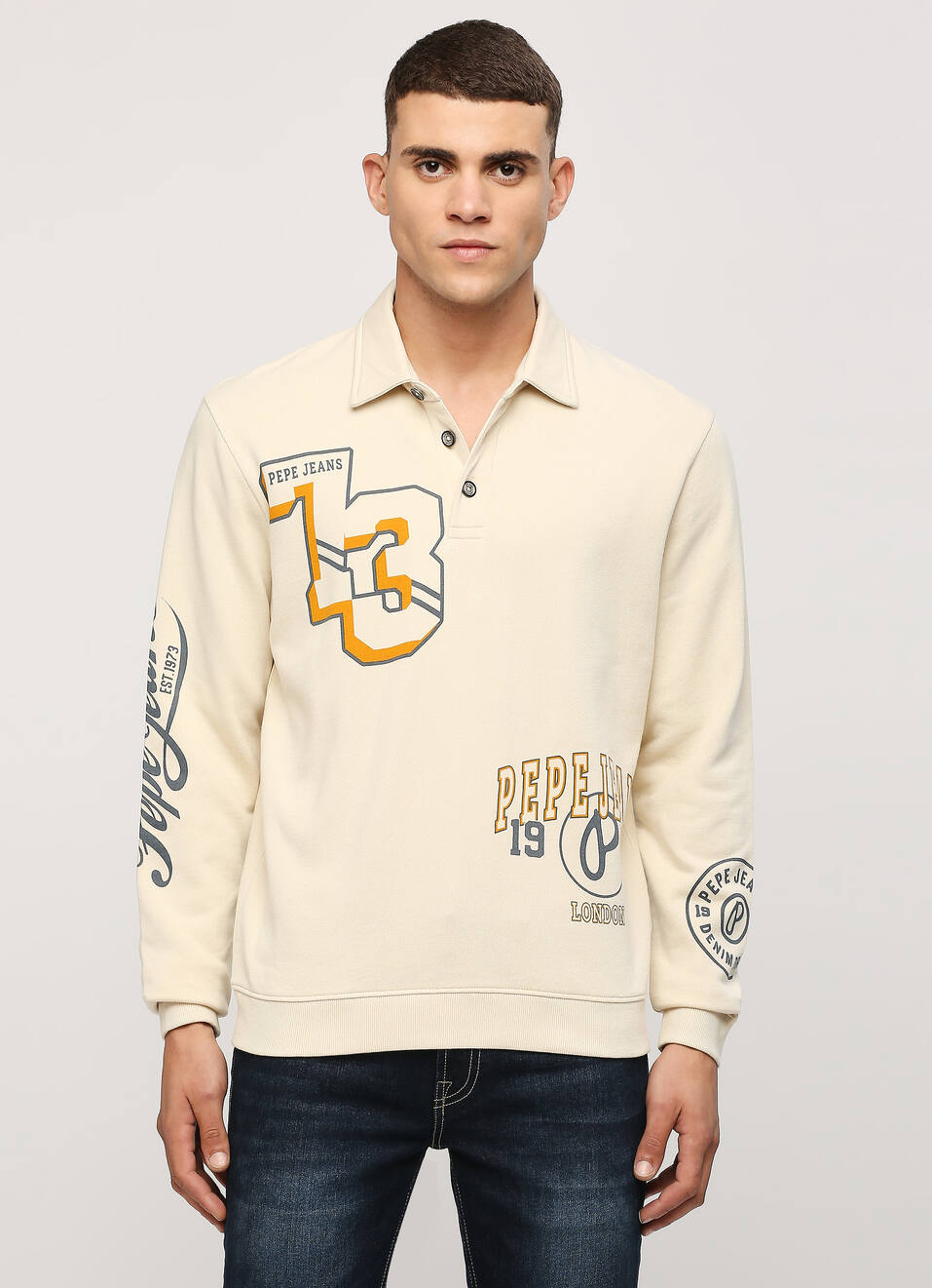 White Graphic Printed Sweatshirt, , large image number 1