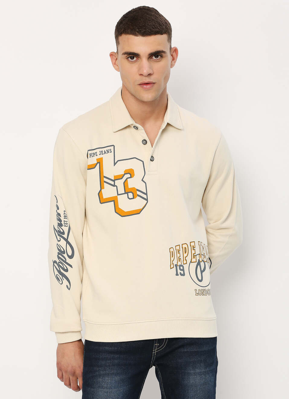 White Graphic Printed Sweatshirt, , large image number 7