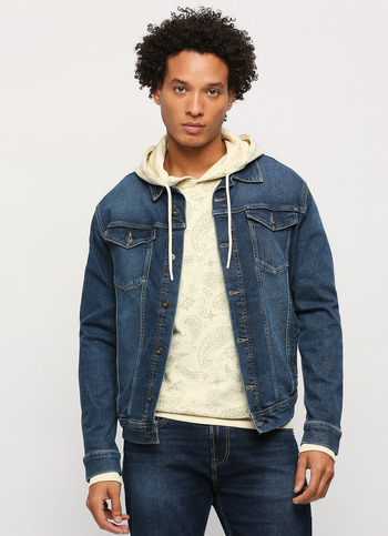 White All Over Printed Hooded Sweatshirt
