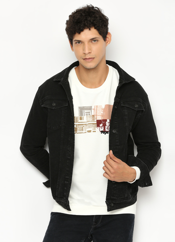 White Graphic Print Sweatshirt