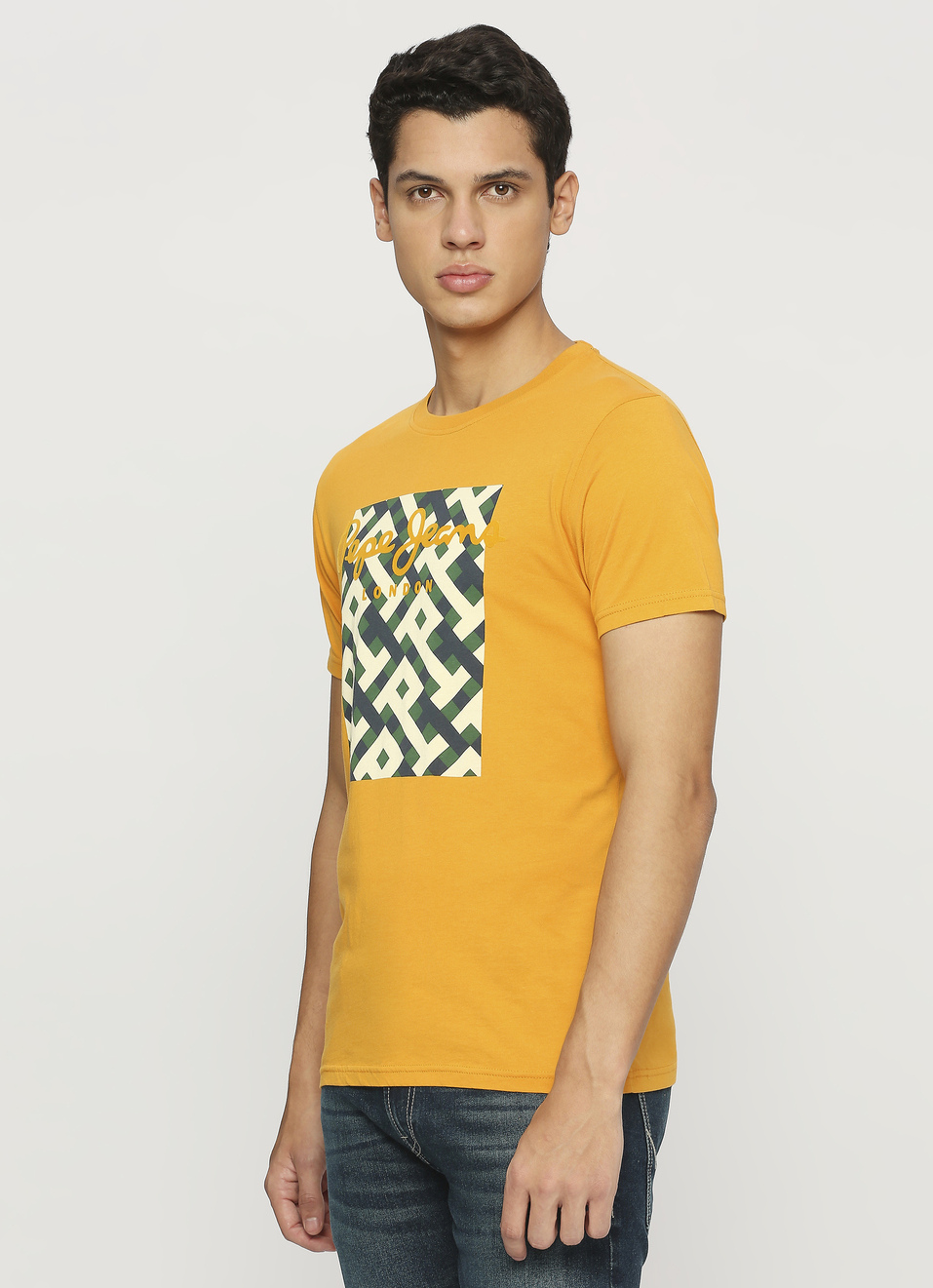 Geometric Flock Print Short Sleeve T-shirt, , large image number 3
