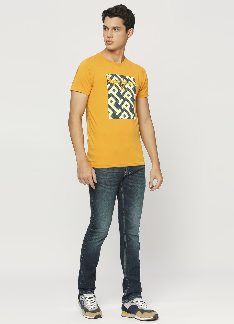 Geometric Flock Print Short Sleeve T-shirt, , large image number 5