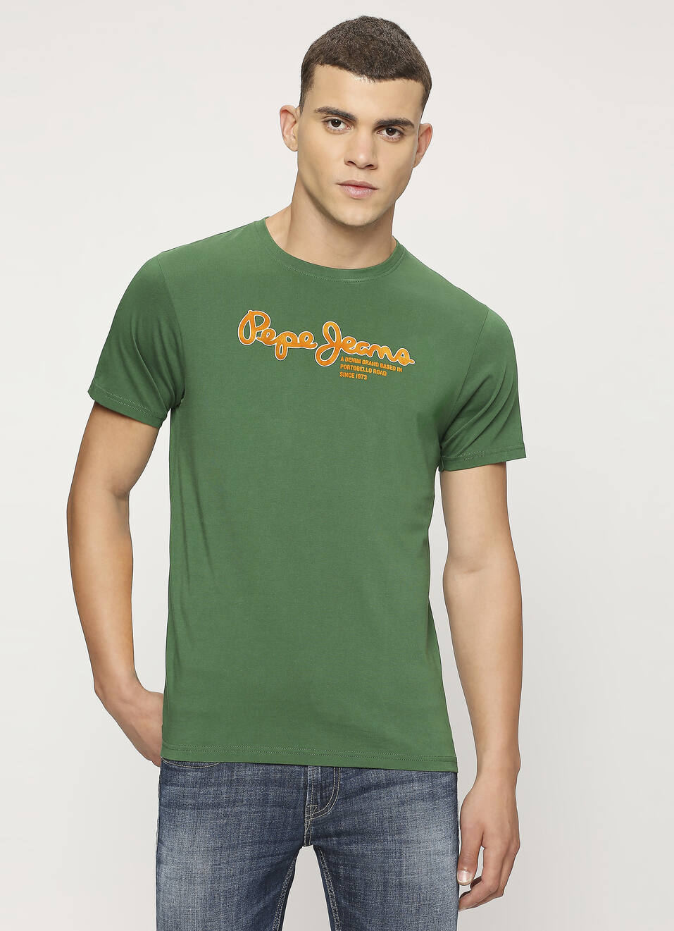 Green Crew Neck Short Sleeve T-shirt, , large image number 1