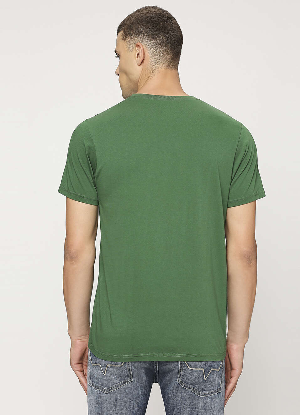 Green Crew Neck Short Sleeve T-shirt, , large image number 2