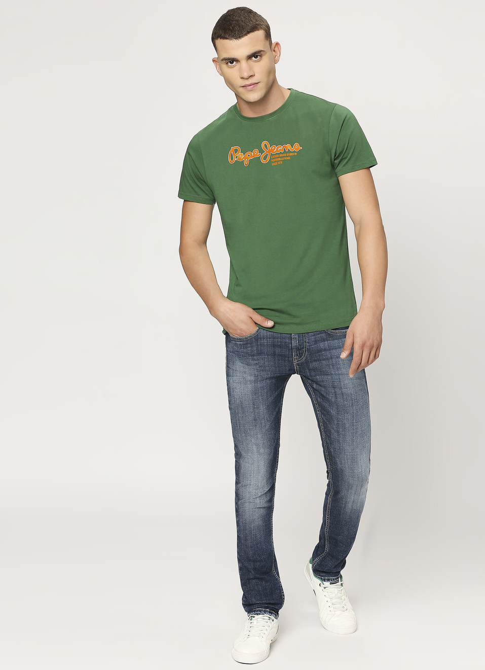 Green Crew Neck Short Sleeve T-shirt, , large image number 6