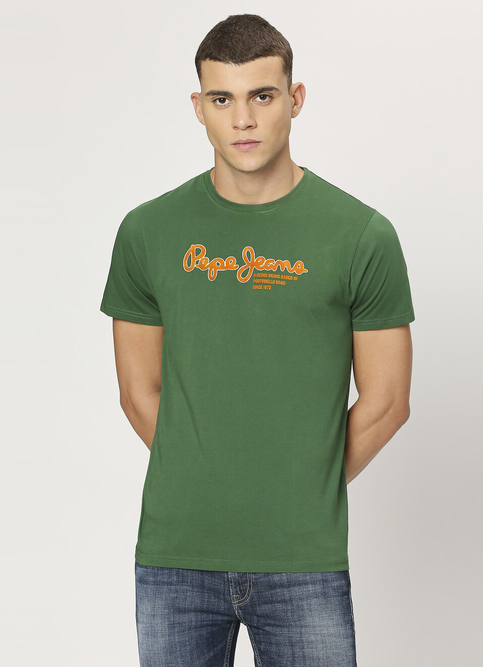 Green Crew Neck Short Sleeve T-shirt, , large image number 0
