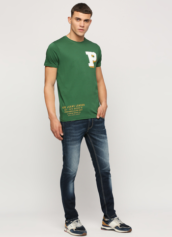 Green Print Short Sleeve T-shirt