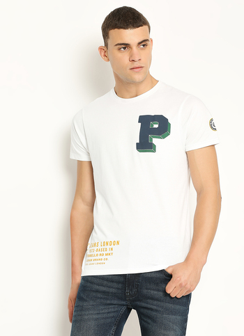White Graphic Printed Short Sleeve Tee
