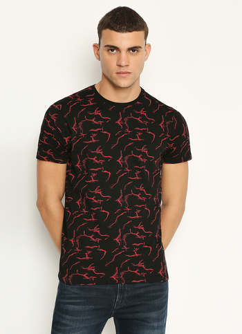 Black Graphic Print Short Sleeve T-shirt
