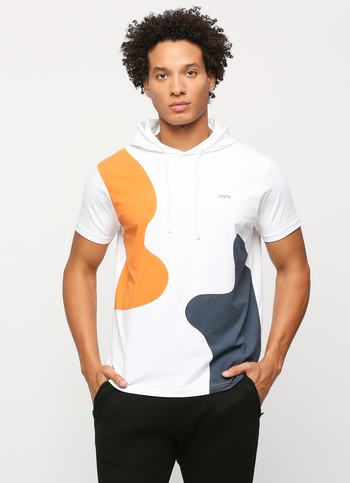 White Graphic Print Short Slevee T-shirt