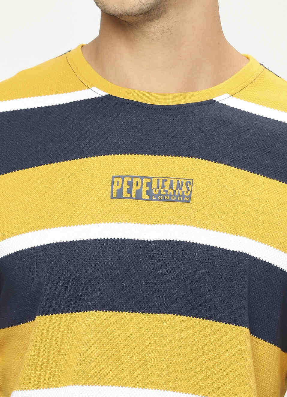 Yellow Striped Full Slevee T-shirt, , large image number 4