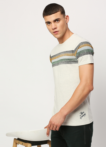 White Striped Short Sleeve T-shirt