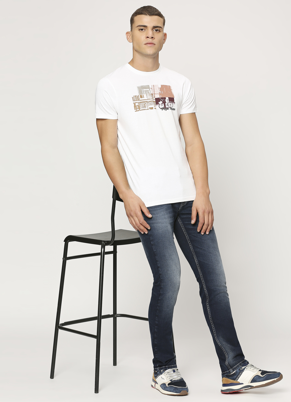 White Graphic Print Short Sleeve T-shirt, , large image number 6