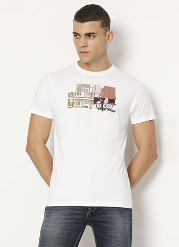 White Graphic Print Short Sleeve T-shirt
