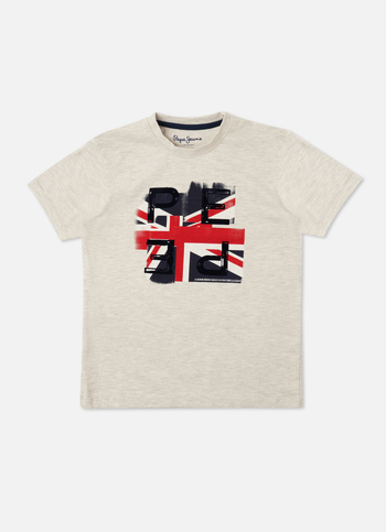 Boys White Graphic Print Short Sleeve T-shirt
