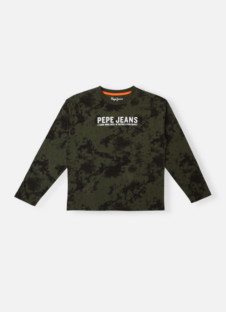 BOYS OLIVE TIE-DYE FULL SLEEVE T-SHIRT, , large image number 0