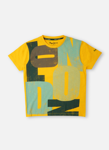 Boys Gold All Over Print Short Sleeve T-shirt