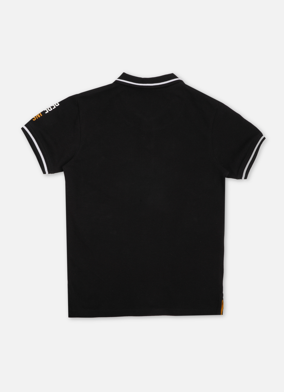 BOYS BLACK GRAPHIC PRINT SHORT SLEEVE POLO, , large image number 1