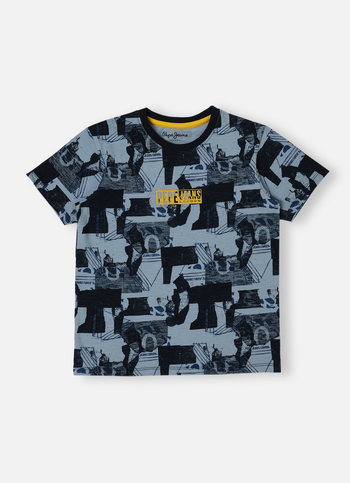 Boys Navy Graphic Print Short Sleeve T-shirt