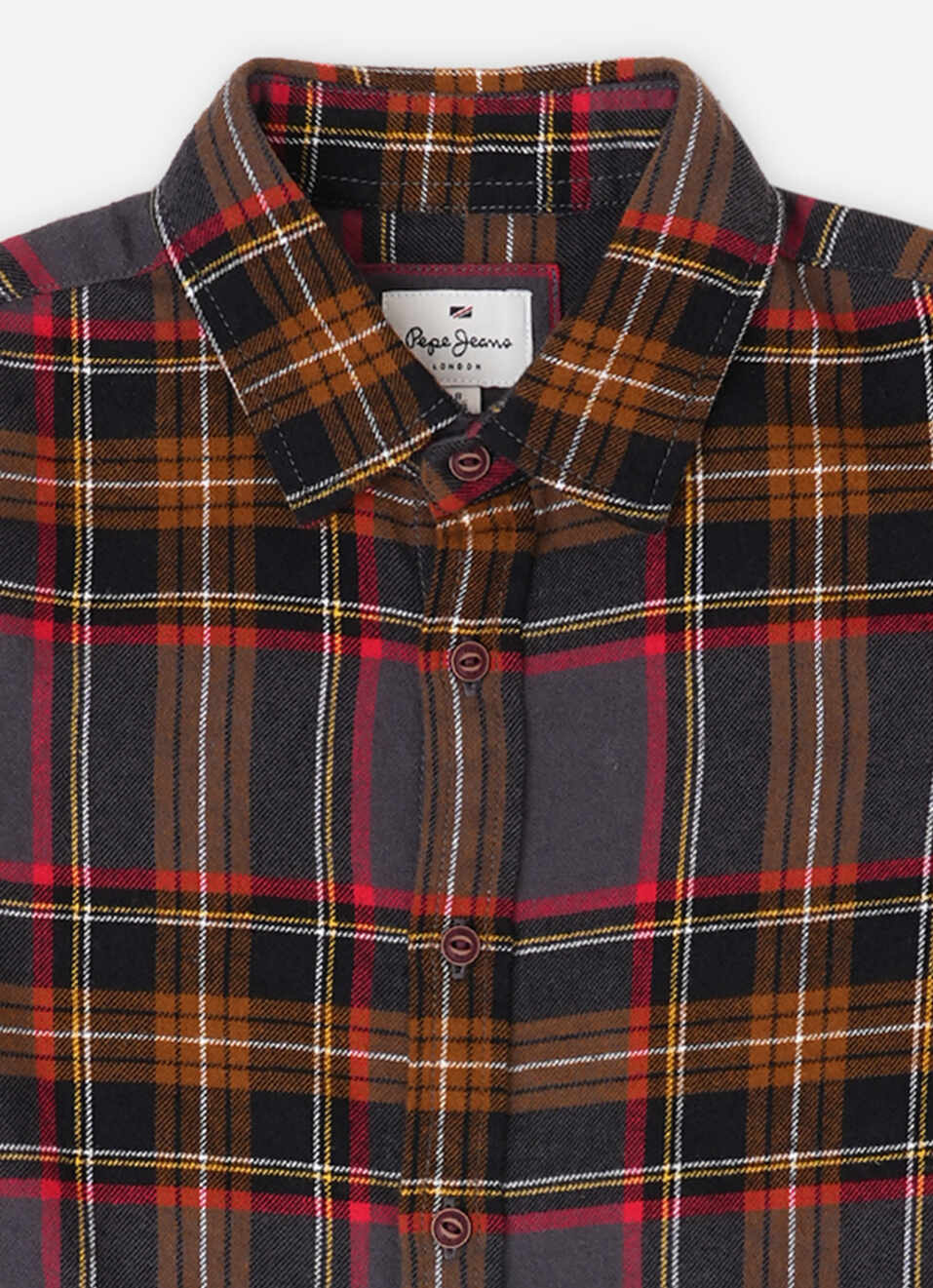 Boys Grey Checks Long Sleeve Shirt, , large image number 2